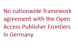 No agreement with Frontiers in Germany